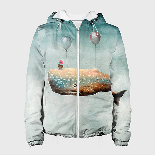 Женская куртка Летящий кит / 3D-Белый – фото 1