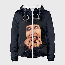 Куртка с капюшоном женская Mаrilyn Manson: Biker, цвет: 3D-белый