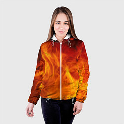 Куртка с капюшоном женская Огонь 2, цвет: 3D-белый — фото 2