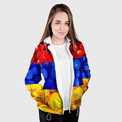 Куртка с капюшоном женская Флаг Армении, цвет: 3D-белый — фото 2