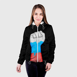 Куртка с капюшоном женская Русский кулак, цвет: 3D-белый — фото 2