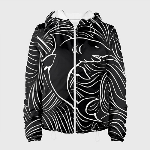 Женская куртка Акула в в морской пучине / 3D-Белый – фото 1