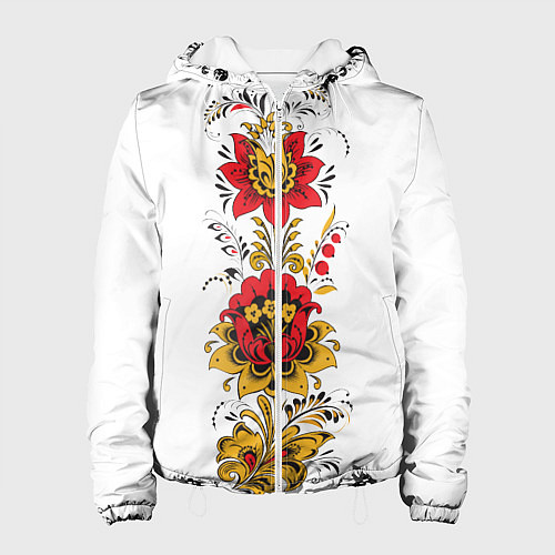 Женская куртка Хохлома: цветы / 3D-Белый – фото 1