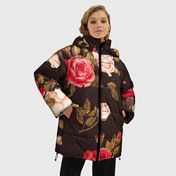 Куртка зимняя женская Мотив из роз, цвет: 3D-красный — фото 2