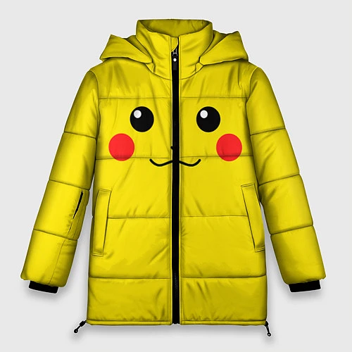 Женская зимняя куртка Happy Pikachu / 3D-Черный – фото 1