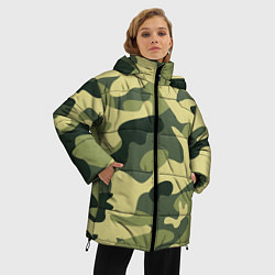Куртка зимняя женская Камуфляж: зеленый/хаки, цвет: 3D-черный — фото 2