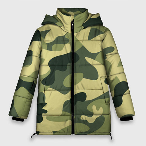 Женская зимняя куртка Камуфляж: зеленый/хаки / 3D-Черный – фото 1