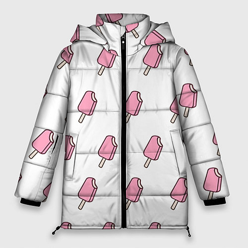 Женская зимняя куртка Мороженое розовое / 3D-Черный – фото 1