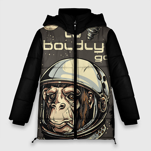 Женская зимняя куртка Monkey: to boldly go / 3D-Черный – фото 1