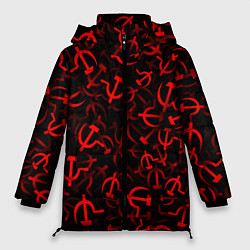 Куртка зимняя женская Серп и молот 2, цвет: 3D-красный