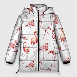 Куртка зимняя женская Действия фламинго, цвет: 3D-светло-серый