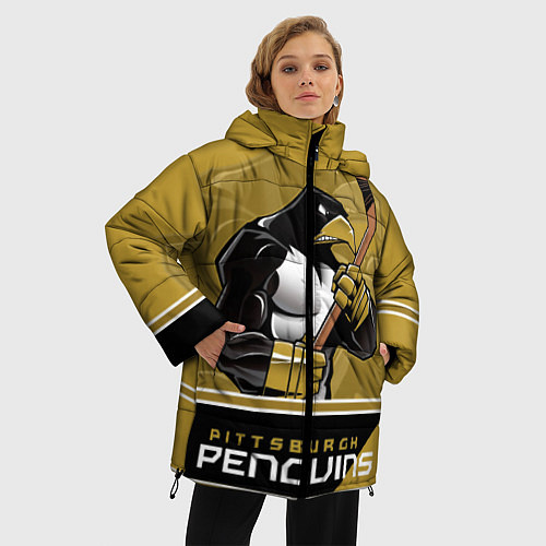 Женская зимняя куртка Pittsburgh Penguins / 3D-Светло-серый – фото 3