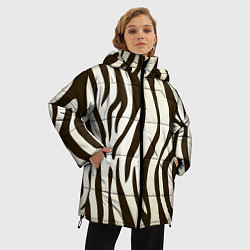 Куртка зимняя женская Шкура зебры, цвет: 3D-светло-серый — фото 2