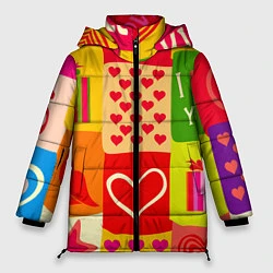 Куртка зимняя женская Осенний паттерн, цвет: 3D-черный