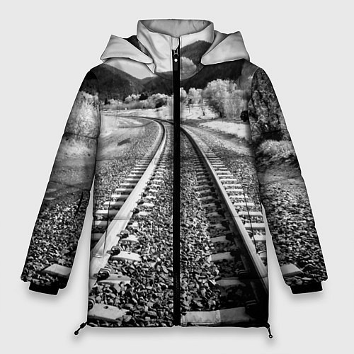Женская зимняя куртка Железная дорога / 3D-Черный – фото 1
