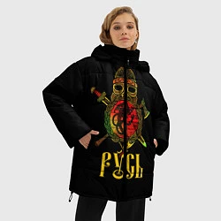 Куртка зимняя женская Русь для викингов, цвет: 3D-красный — фото 2
