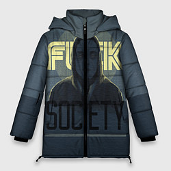 Куртка зимняя женская Fuck Society, цвет: 3D-черный