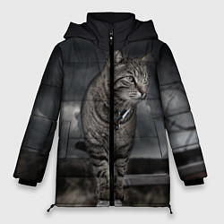Куртка зимняя женская Кот, цвет: 3D-черный