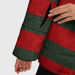 Куртка зимняя женская Красно-полосатый, цвет: 3D-светло-серый — фото 2