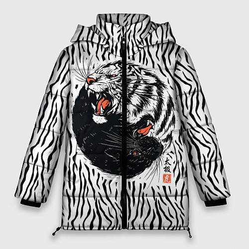 Женская зимняя куртка Yin Yang Tigers / 3D-Черный – фото 1