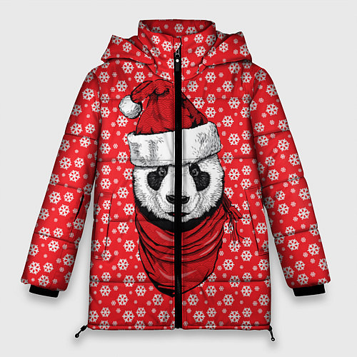 Женская зимняя куртка Панда Клаус / 3D-Черный – фото 1