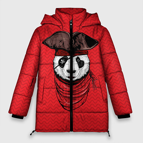 Женская зимняя куртка Панда пират / 3D-Черный – фото 1