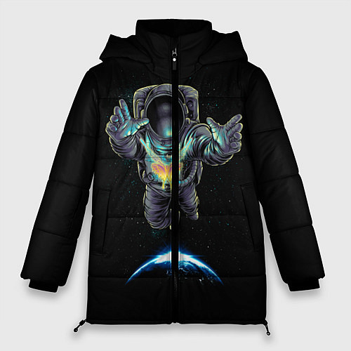 Женская зимняя куртка Космическая бабочка / 3D-Черный – фото 1