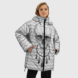 Куртка зимняя женская Череп мечтателя, цвет: 3D-черный — фото 2