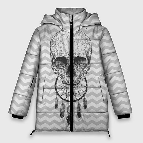 Женская зимняя куртка Череп мечтателя / 3D-Черный – фото 1