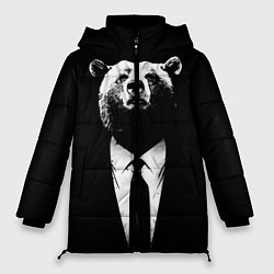 Куртка зимняя женская Медведь бизнесмен, цвет: 3D-красный
