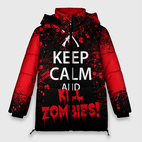 Женская зимняя куртка Keep Calm & Kill Zombies / 3D-Черный – фото 1