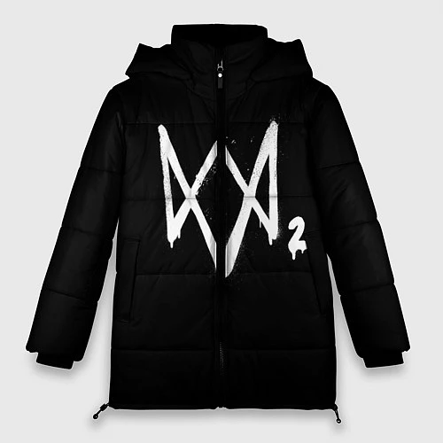 Женская зимняя куртка Watch Dogs 2 лого / 3D-Черный – фото 1