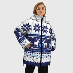 Куртка зимняя женская Скандинавские олени, цвет: 3D-красный — фото 2