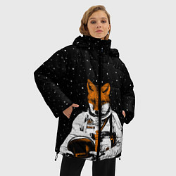 Куртка зимняя женская Лис космонавт, цвет: 3D-черный — фото 2