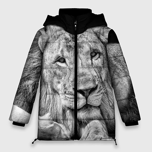 Женская зимняя куртка Милый лев / 3D-Черный – фото 1
