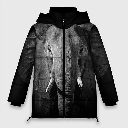 Женская зимняя куртка Взгляд слона / 3D-Черный – фото 1