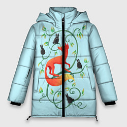 Куртка зимняя женская Милая лисичка, цвет: 3D-черный