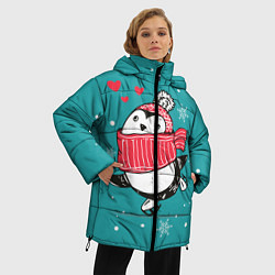 Куртка зимняя женская Пингвинчик на коньках, цвет: 3D-черный — фото 2