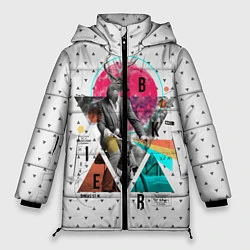 Куртка зимняя женская Олень почтальон, цвет: 3D-черный