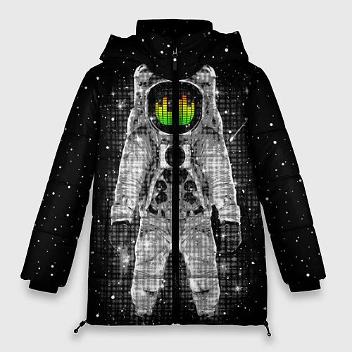 Женская зимняя куртка Музыкальный космонавт / 3D-Черный – фото 1