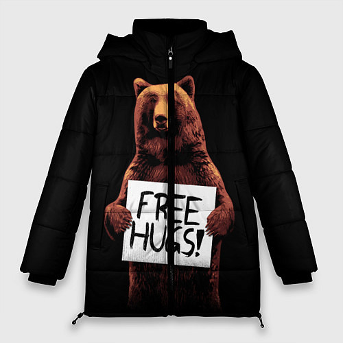 Женская зимняя куртка Медвежьи обьятия / 3D-Черный – фото 1