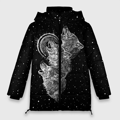 Женская зимняя куртка Волчий вой / 3D-Черный – фото 1