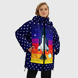Куртка зимняя женская Запуск ракеты, цвет: 3D-черный — фото 2