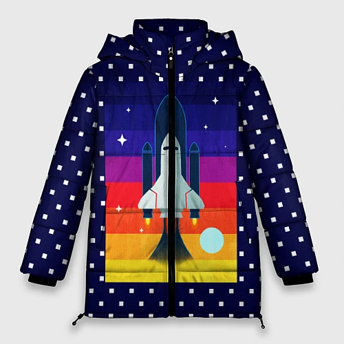 Женская зимняя куртка Запуск ракеты / 3D-Светло-серый – фото 1
