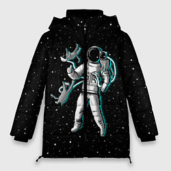Куртка зимняя женская Космонавт с котами, цвет: 3D-светло-серый