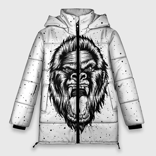 Женская зимняя куртка Рык гориллы / 3D-Светло-серый – фото 1