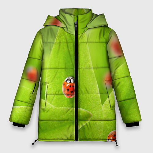 Женская зимняя куртка Жучки на травке / 3D-Черный – фото 1