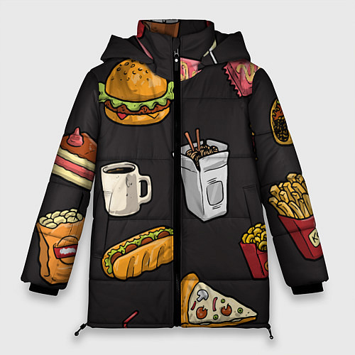 Женская зимняя куртка Food / 3D-Черный – фото 1