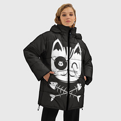 Куртка зимняя женская Кот пират, цвет: 3D-черный — фото 2