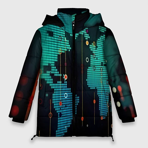 Женская зимняя куртка Digital world / 3D-Черный – фото 1